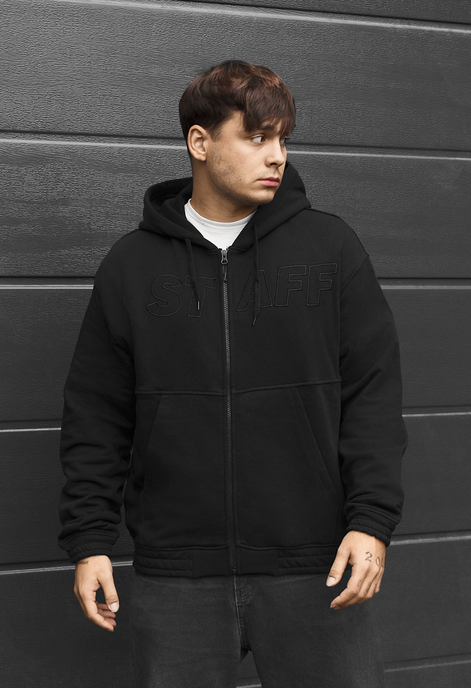 Bluza Staff zip logo black oversize