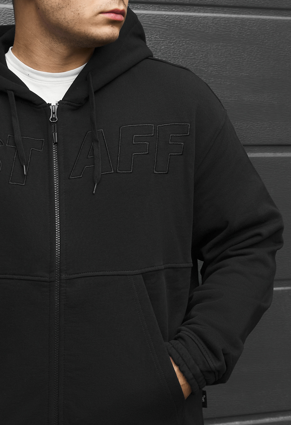 Bluza Staff zip logo black oversize