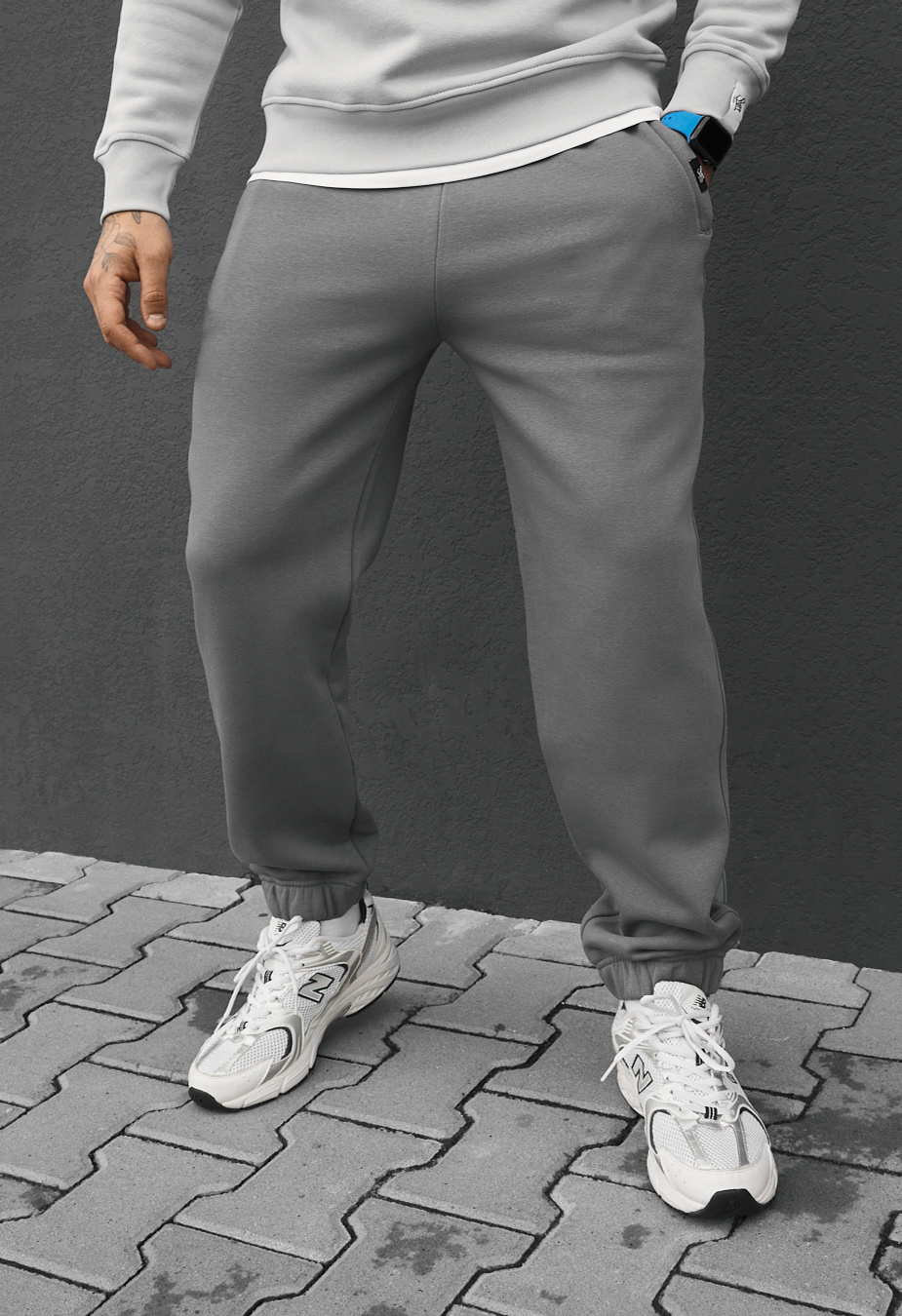 Spodnie dresowe Staff dexo gray fleece