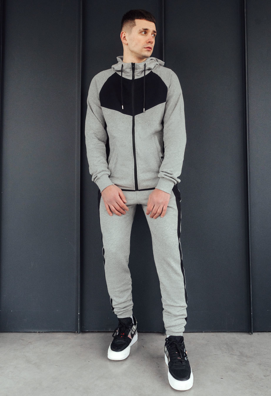 Komplet dresowy Staff samb gray melange & black
