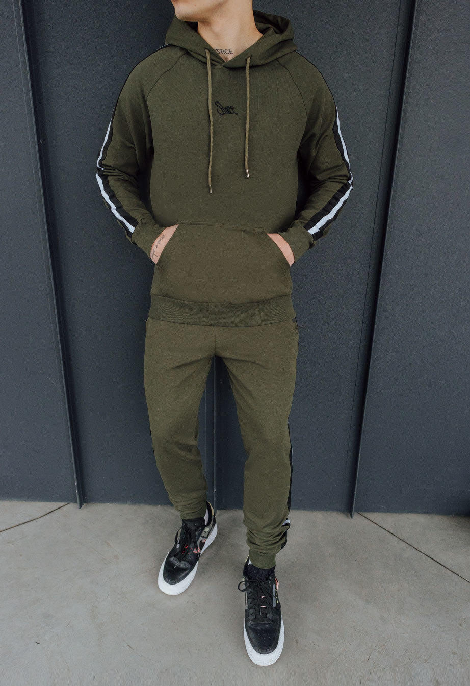 Komplet dresowy Staff interlock khaki