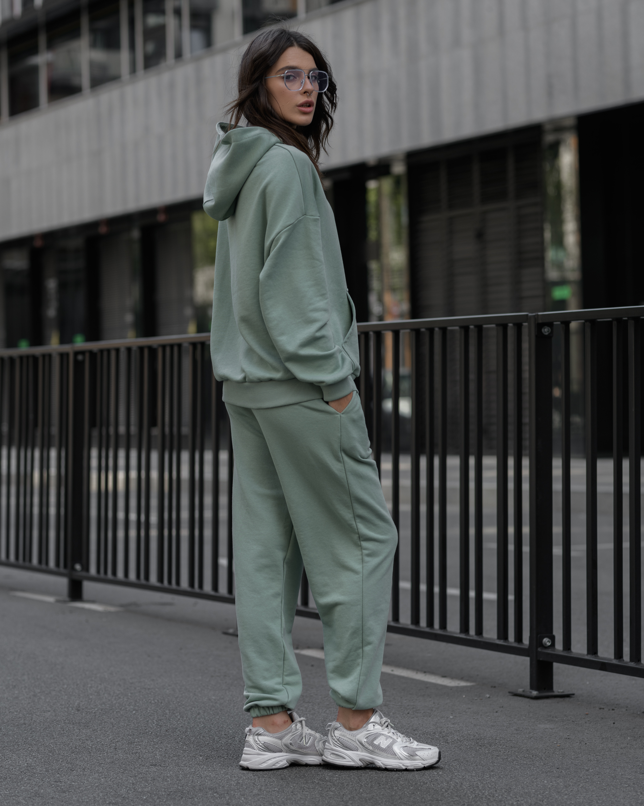 Damski dres sportowy Staff st light green oversize