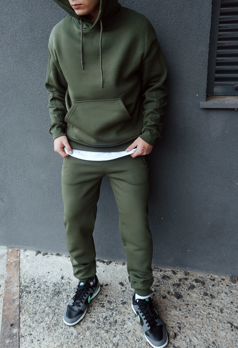 Dres sportowy Staff cr khaki oversize fleece