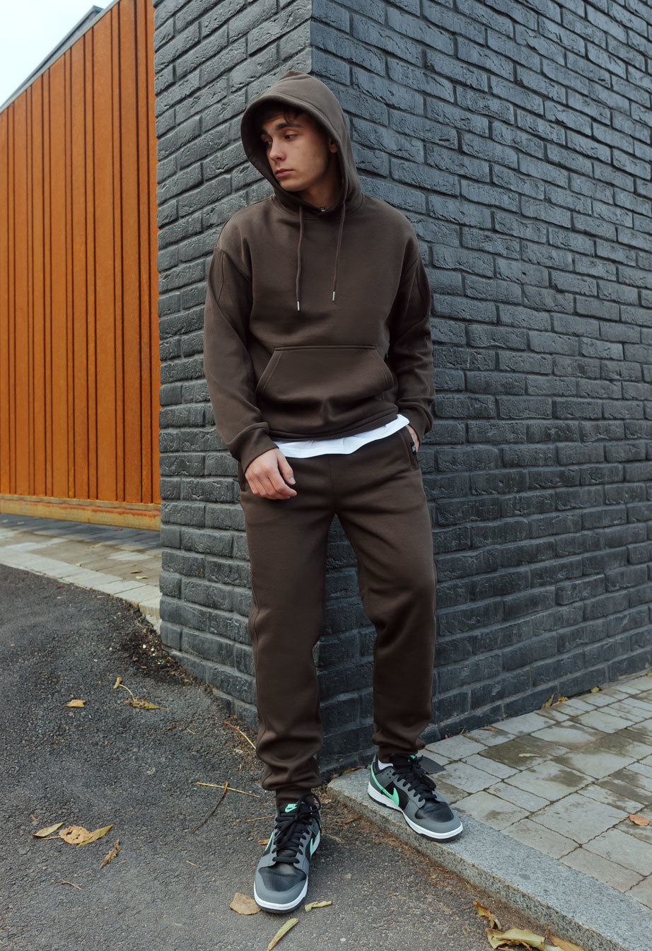 Dres sportowy Staff cr dark brown oversize fleece