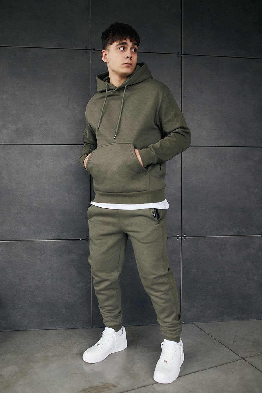 Dres sportowy Staff cr khaki oversize fleece