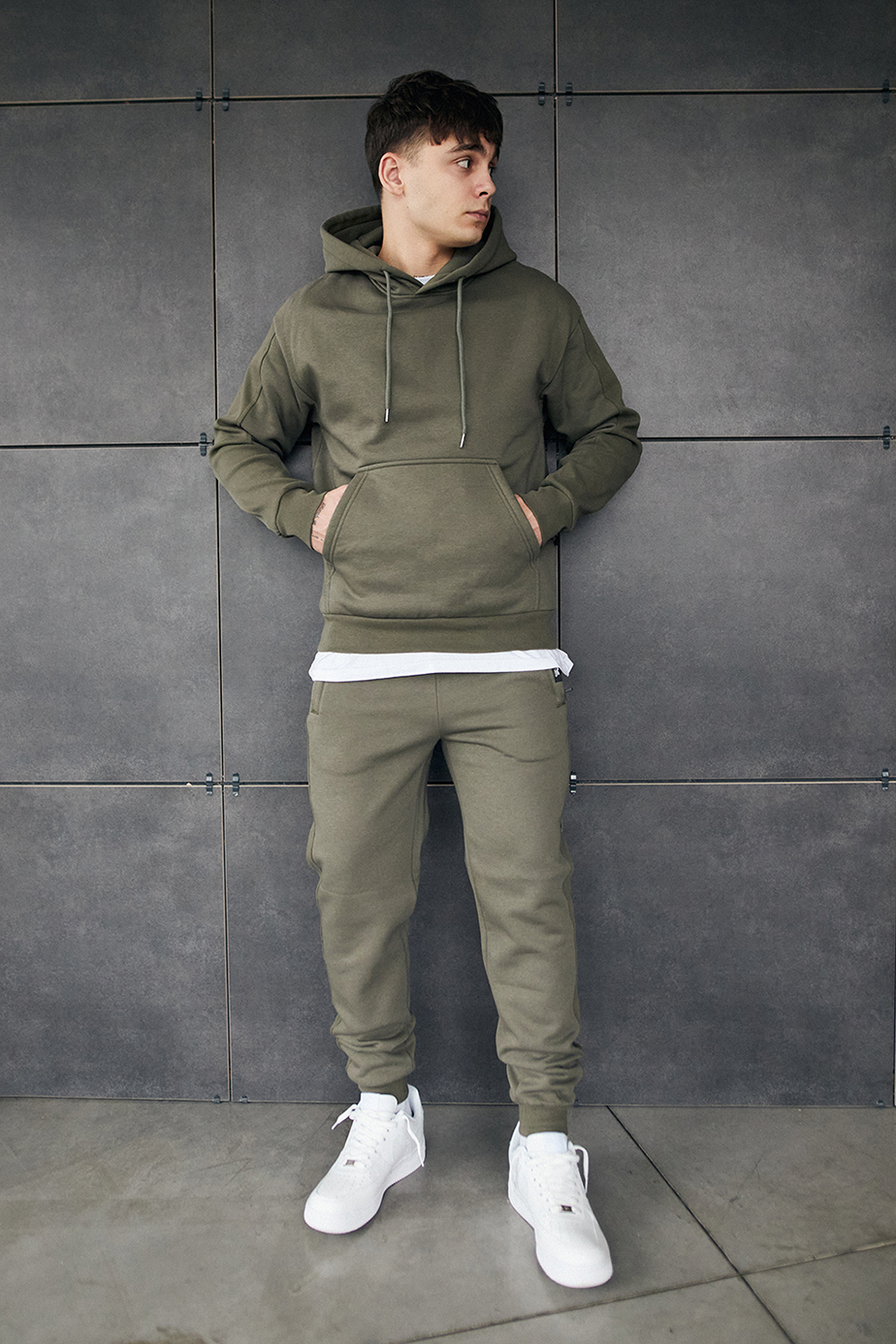 Dres sportowy Staff cr khaki oversize fleece