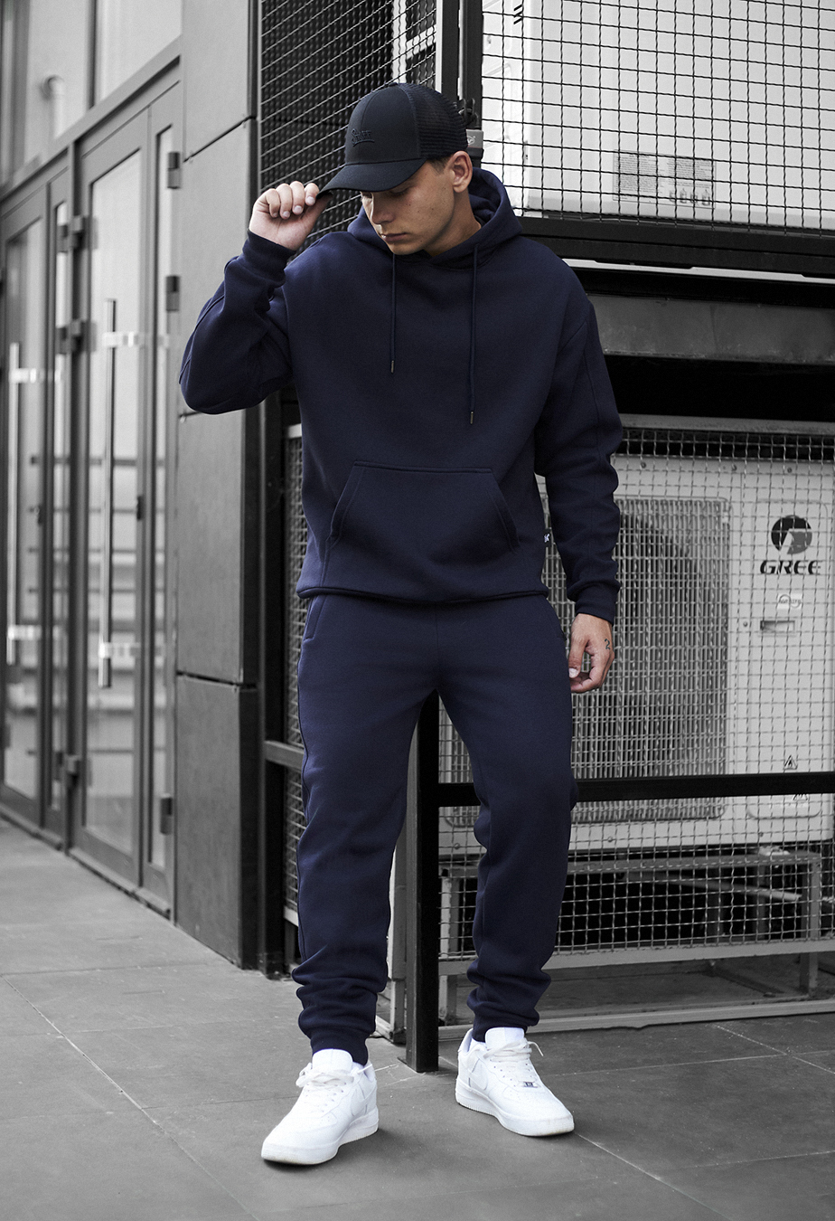 Dres Staff jax navy oversize fleece