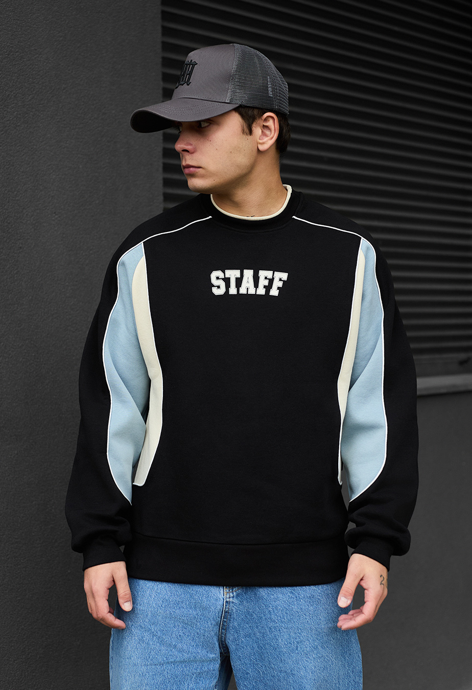 Bluza Staff logo reflective oversize fleece