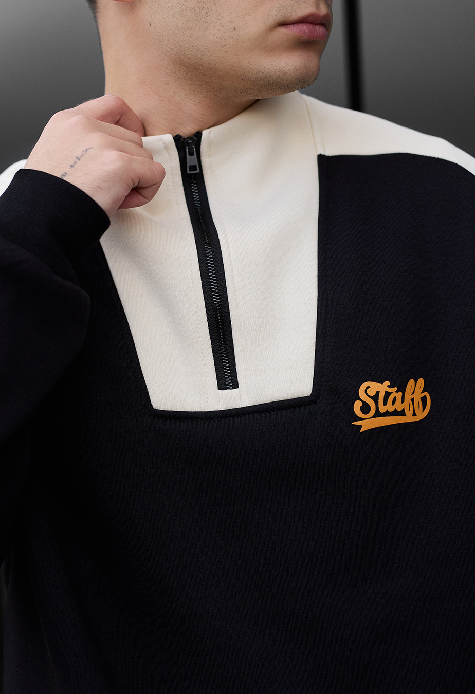 Bluza Staff black & milk oversize fleece