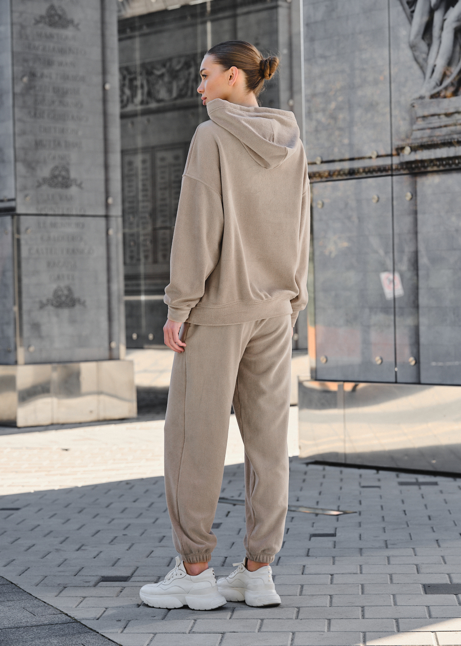 Damski dres Staff nu beige fleece oversize