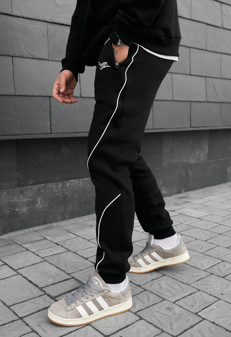 Spodnie dresowe Staff tlo black reflective fleece