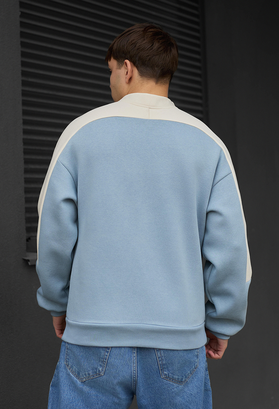 Bluza Staff light blue & milk oversize fleece