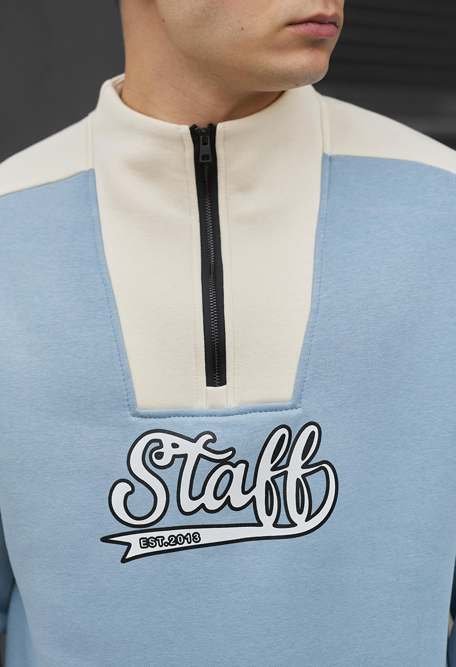 Bluza Staff light blue & milk oversize fleece