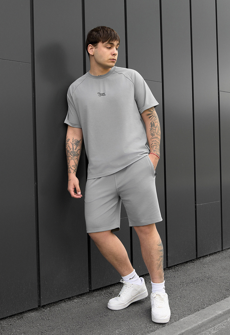 Komplet koszulka + spodenki Staff mb gray
