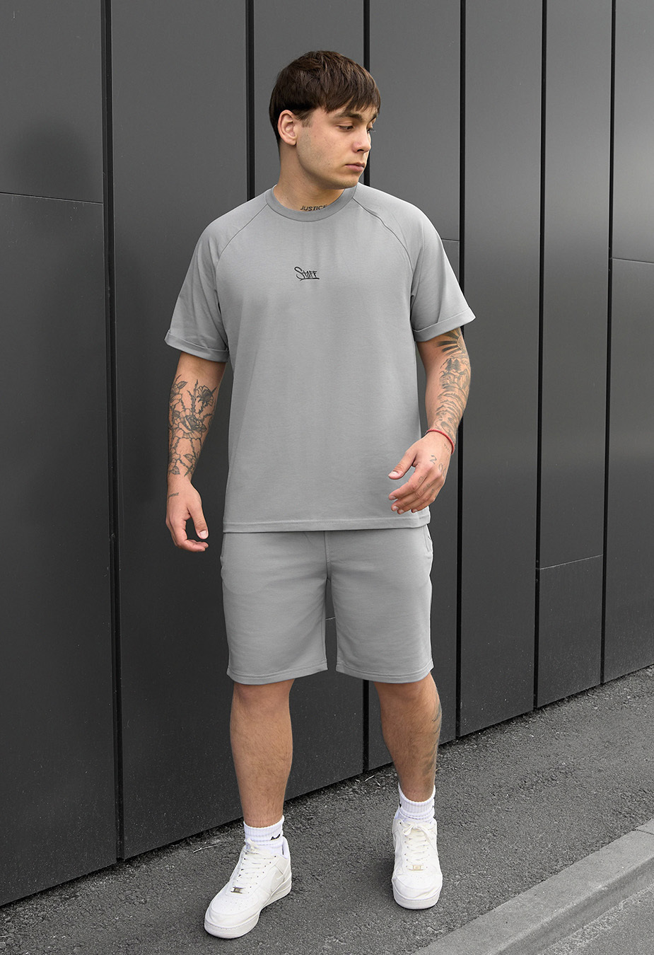 Komplet koszulka + spodenki Staff mb gray