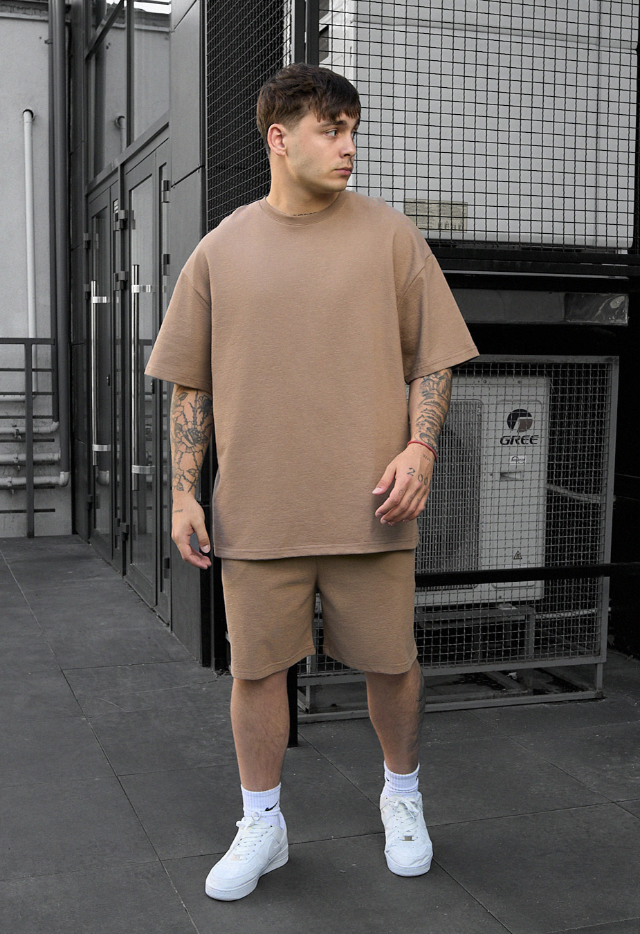 Komplet koszulka + spodenki Staff vic brown oversize