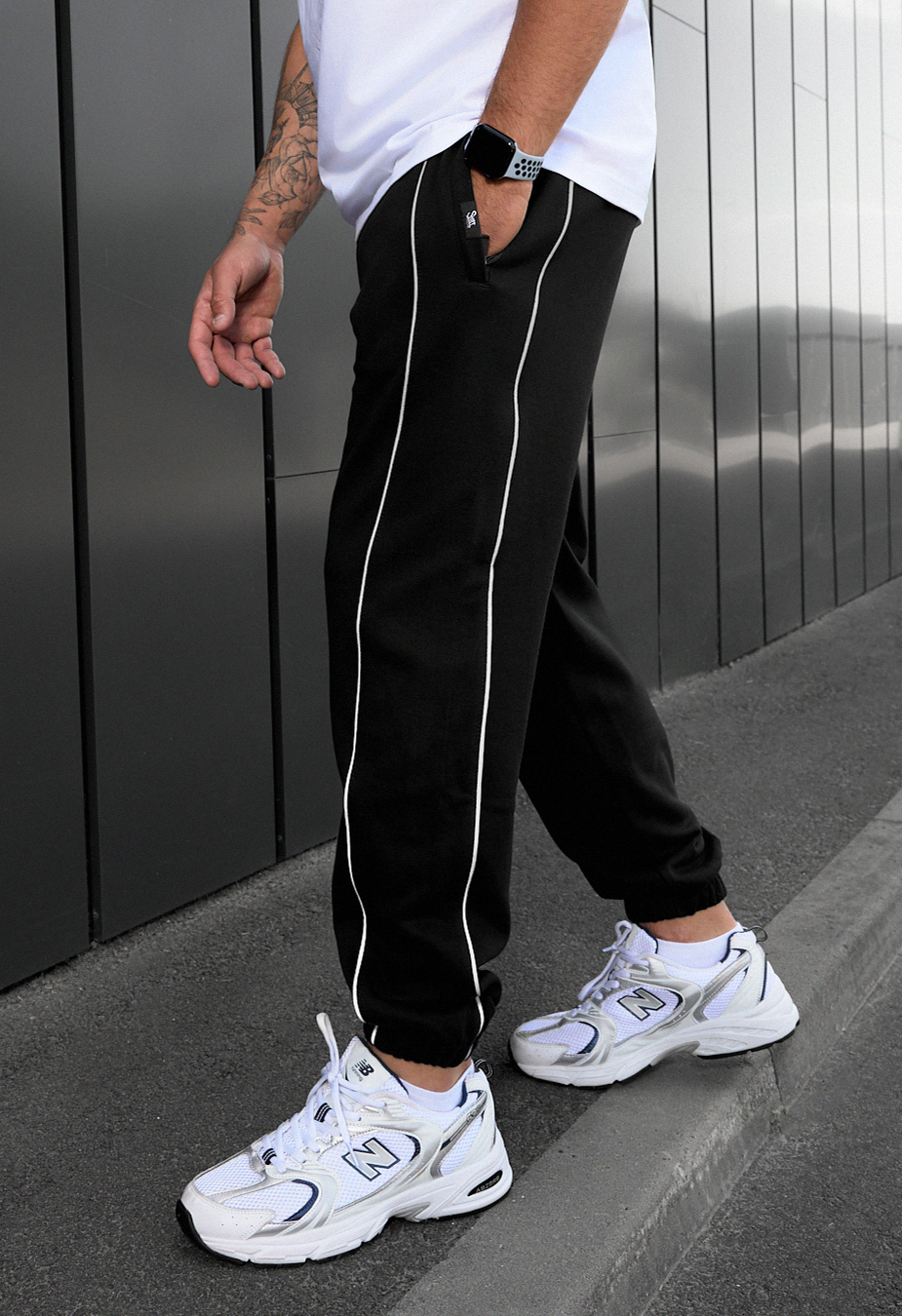 Spodnie dresowe Staff siv black reflective