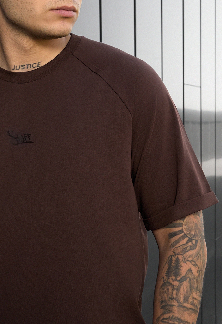 Komplet koszulka + spodenki Staff mb dark brown