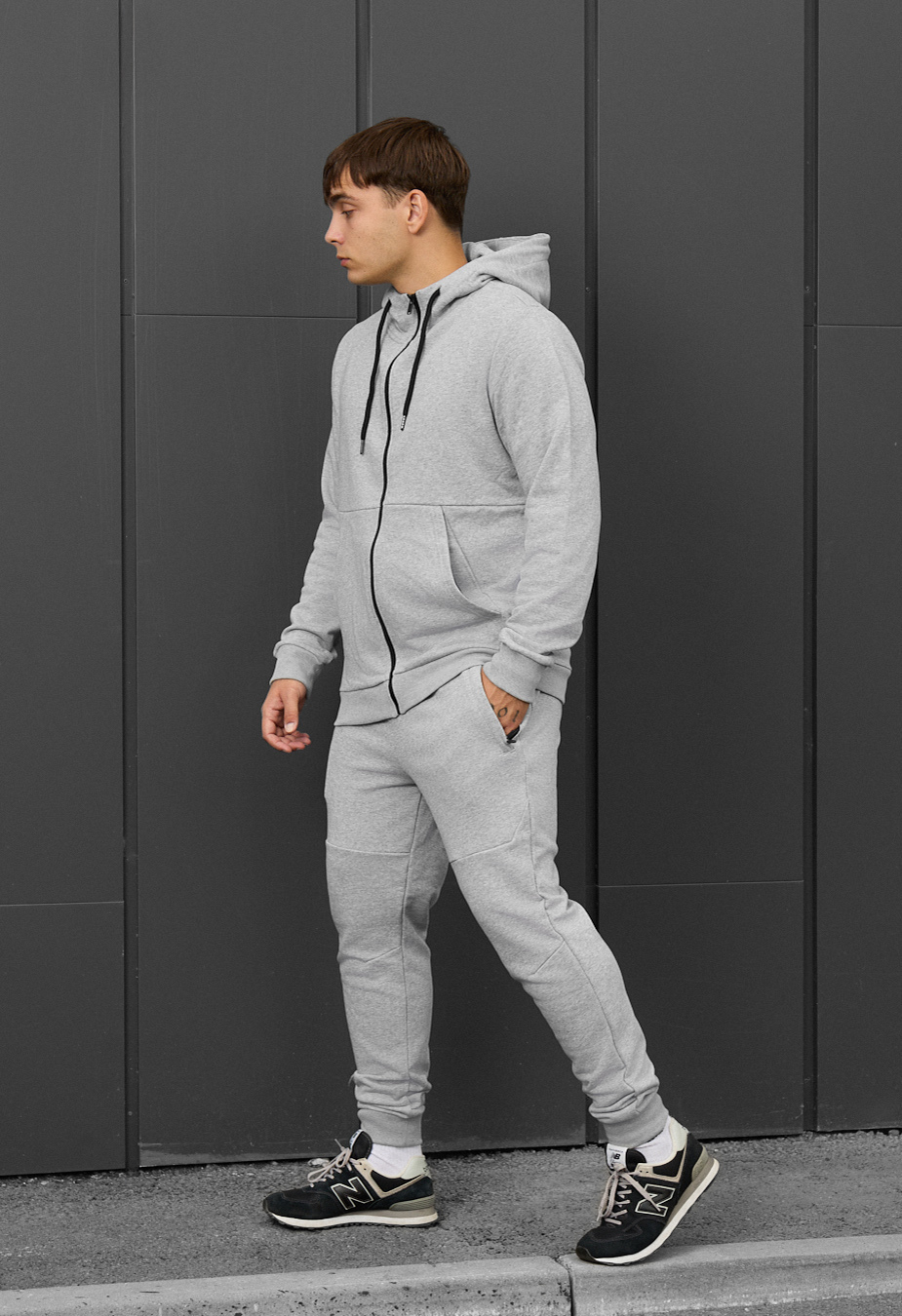 Dres Staff wo zip gray melange