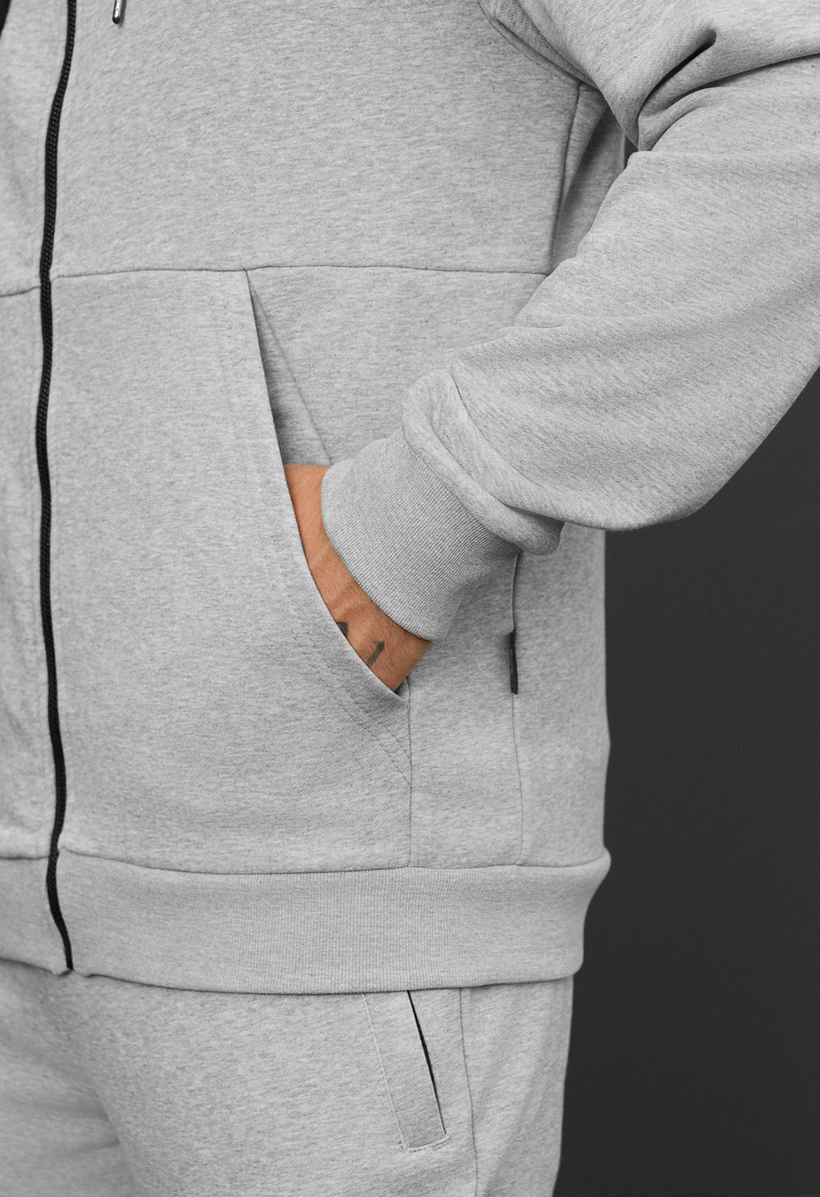 Dres Staff wo zip gray melange