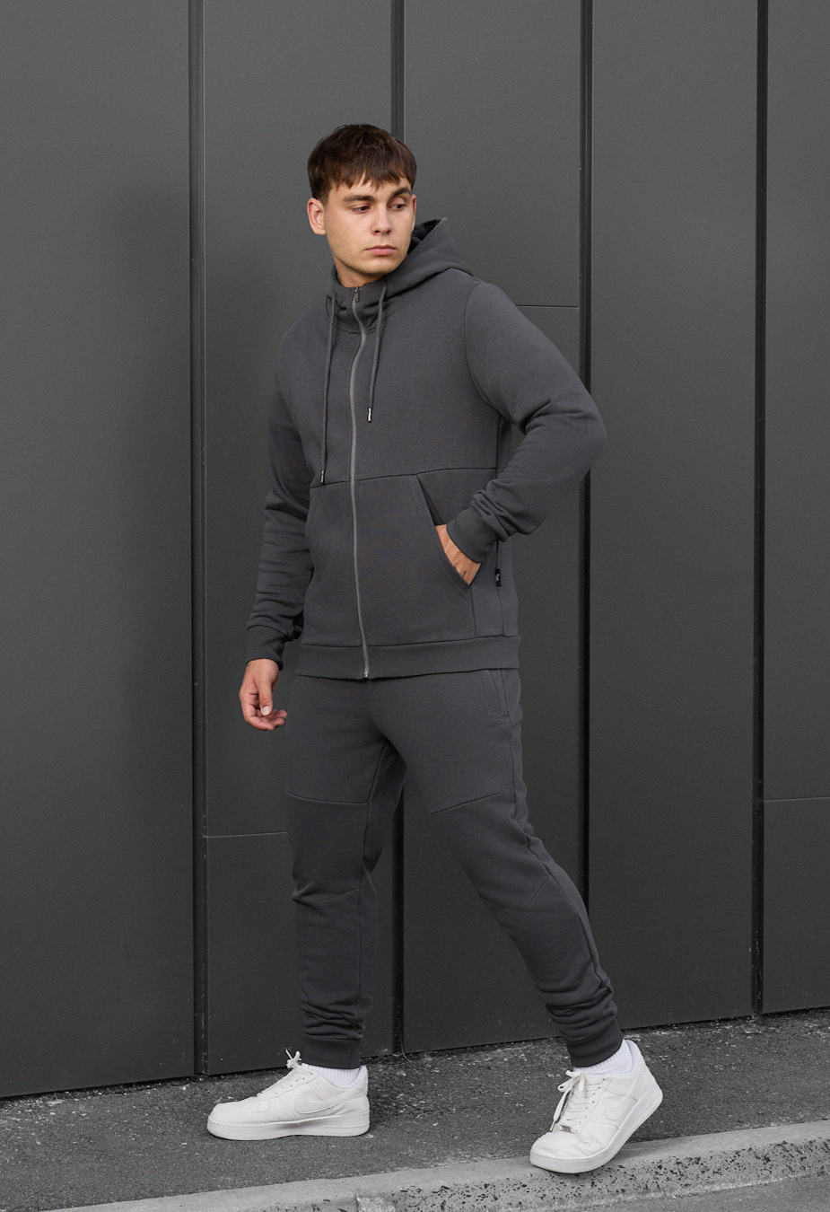 Dres Staff wo zip dark gray