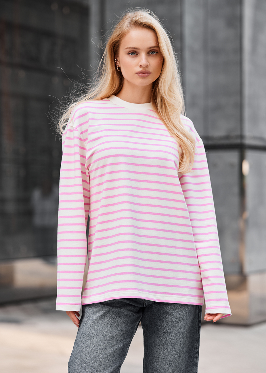 Longsleeve Staff os pink & white