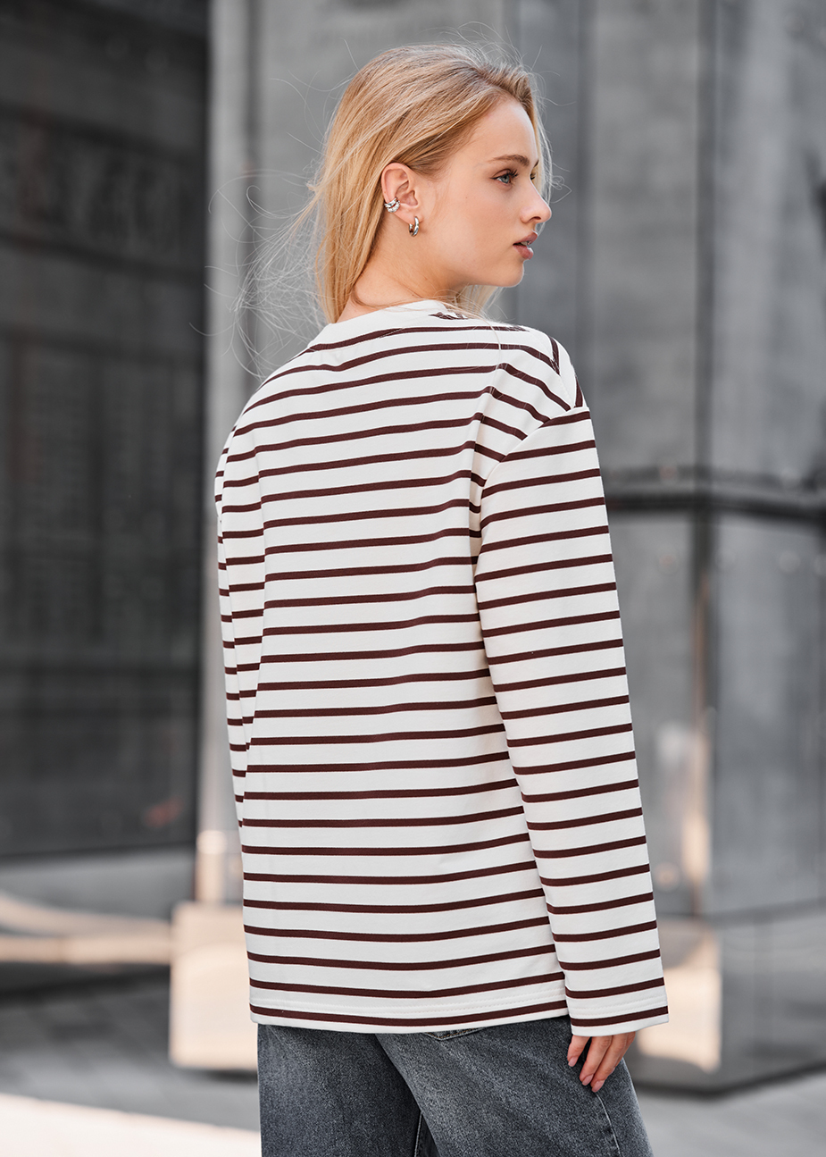 Longsleeve Staff os brown & white