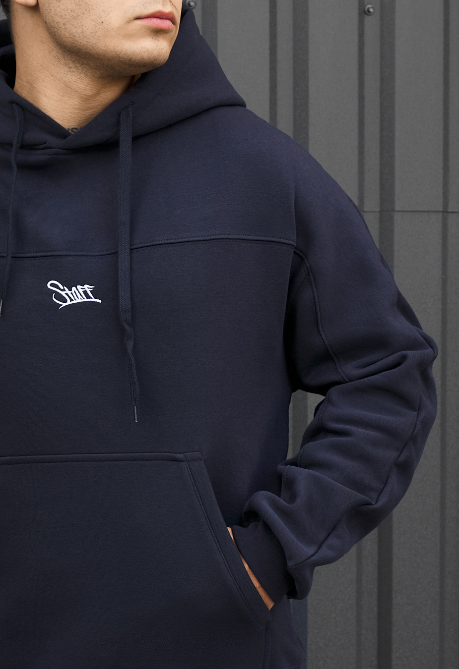 Dres Staff say navy logo fleece