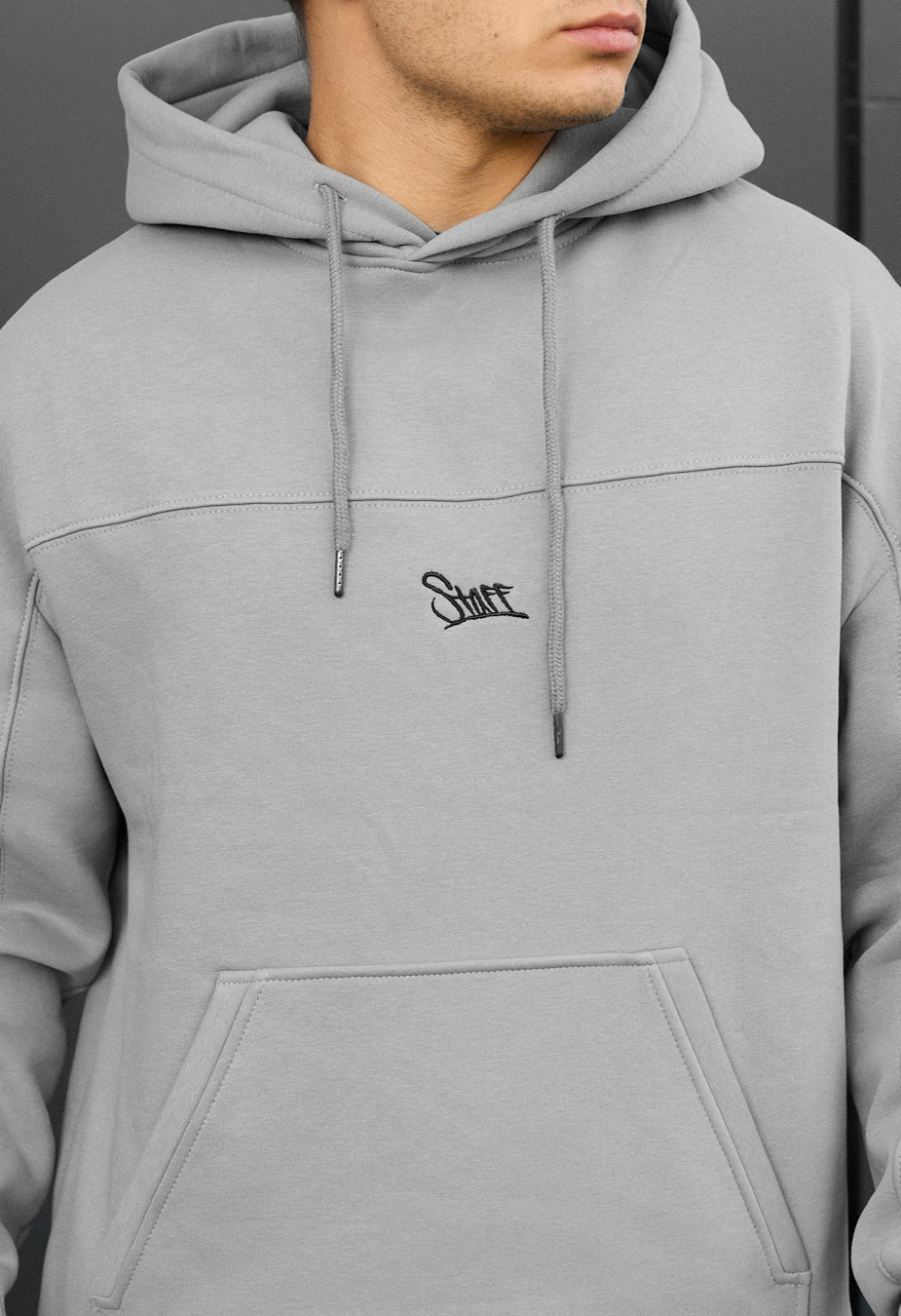 Dres Staff say light gray logo fleece