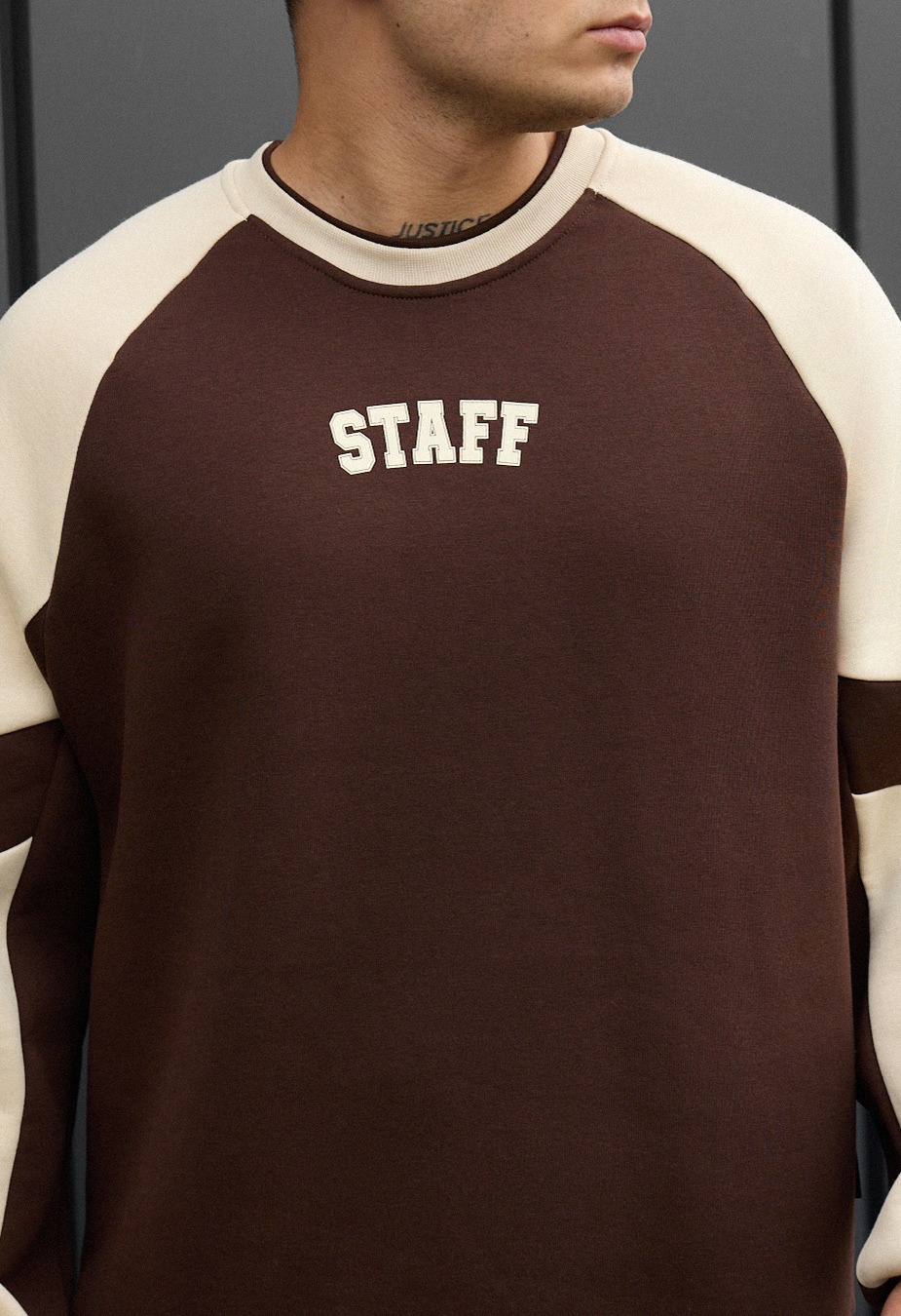 Bluza Staff logo brown & brown oversize fleece