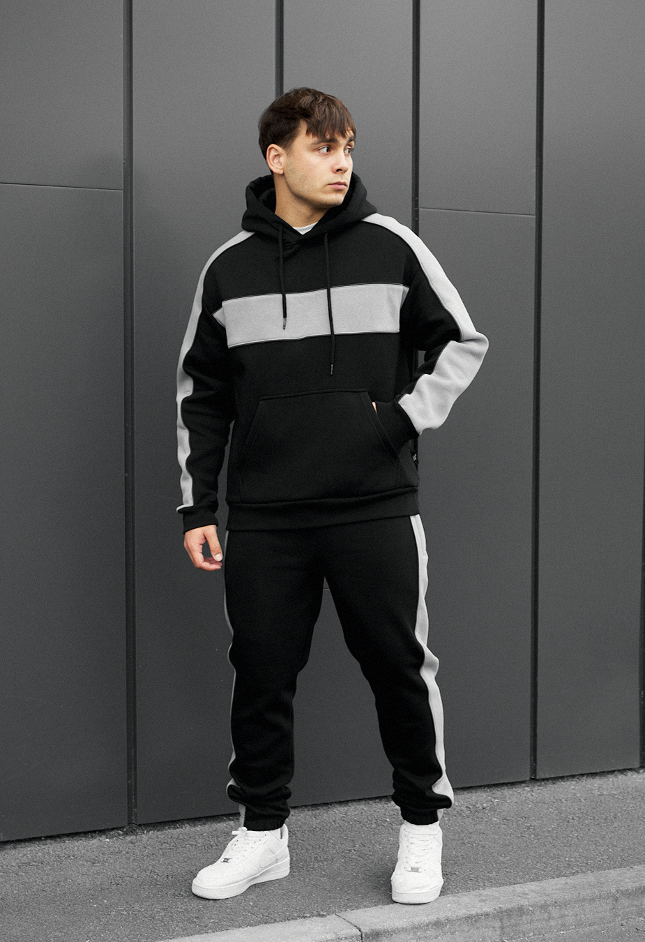 Dres Staff rik black & gray oversize fleece