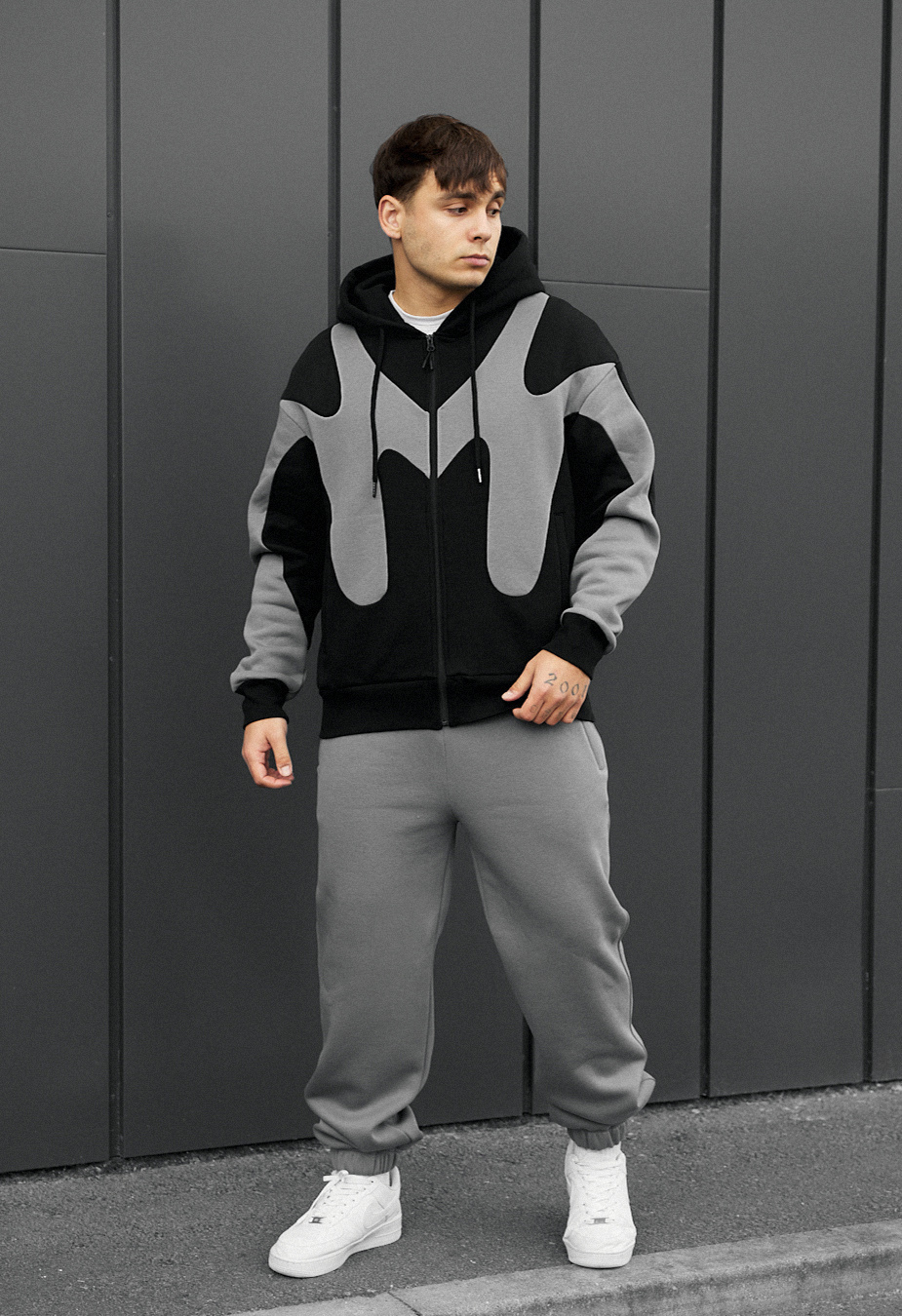 Dres Staff far black & gray oversize fleece