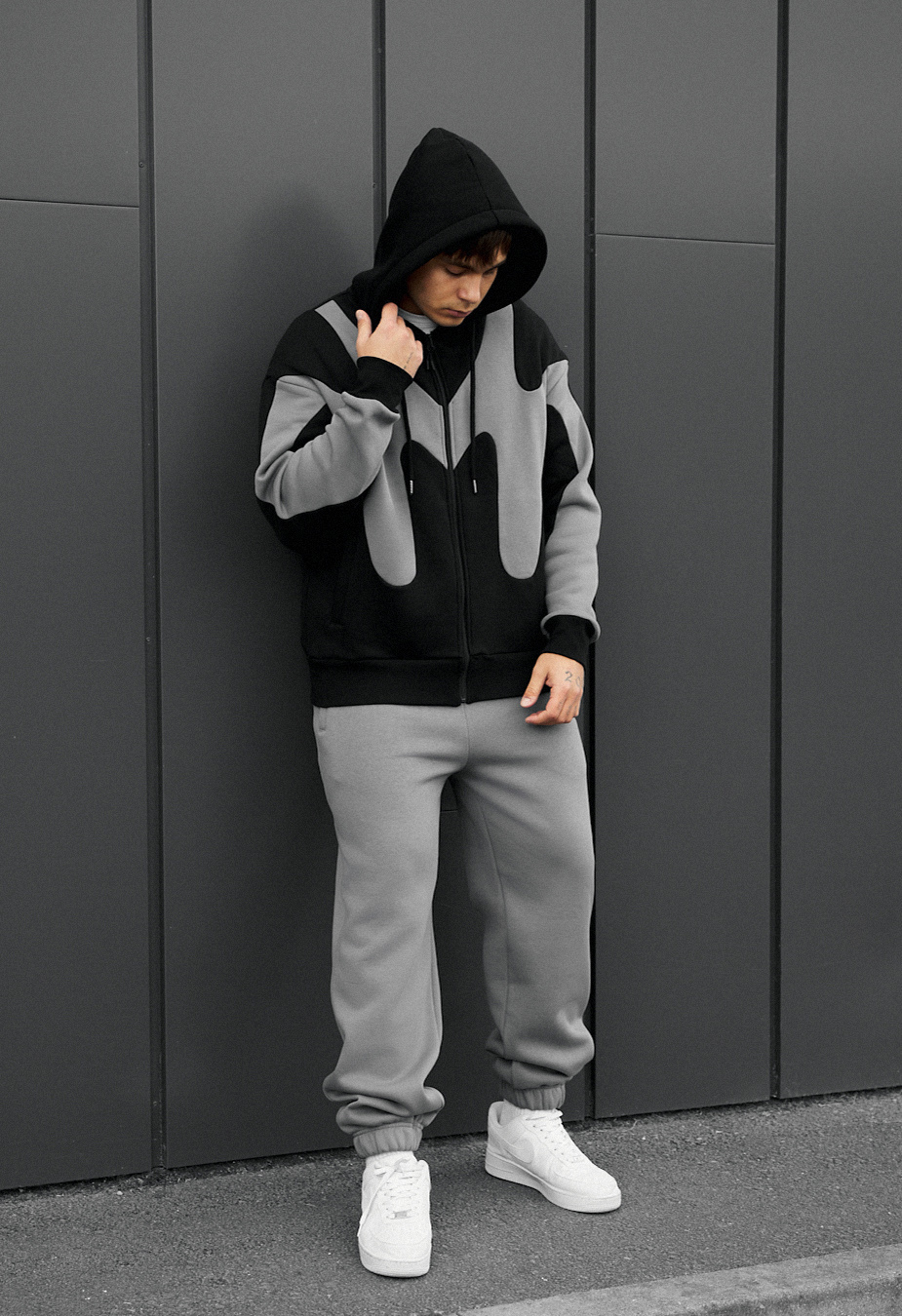 Dres Staff far black & gray oversize fleece