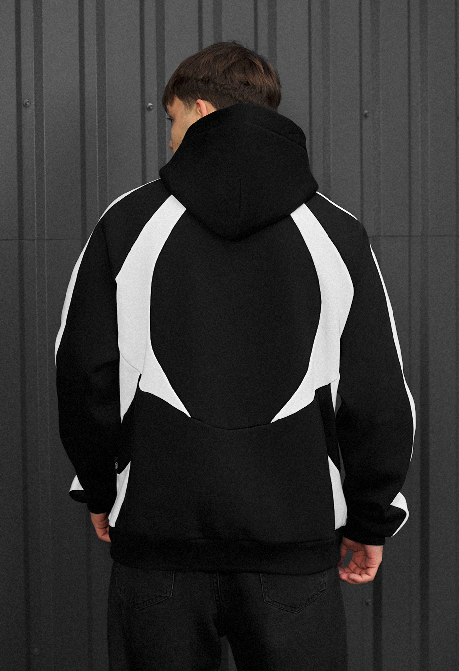 Bluza Staff black & white logo oversize fleece
