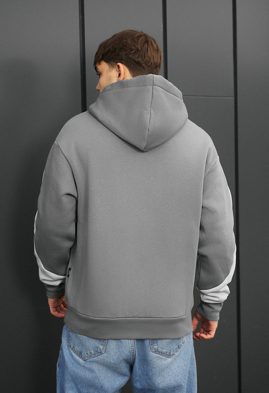 Bluza Staff fa gray & light gray zip oversize fleece