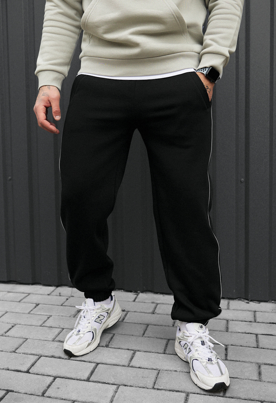 Spodnie dresowe Staff al black reflective fleece