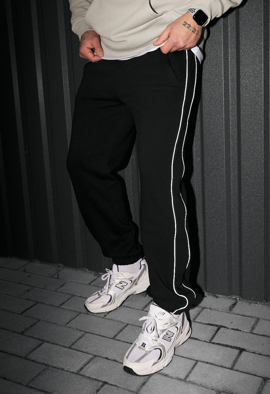 Spodnie dresowe Staff al black reflective fleece