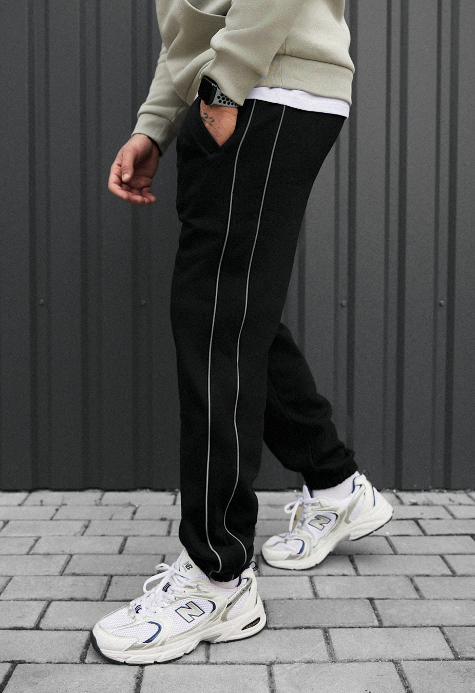 Spodnie dresowe Staff al black reflective fleece