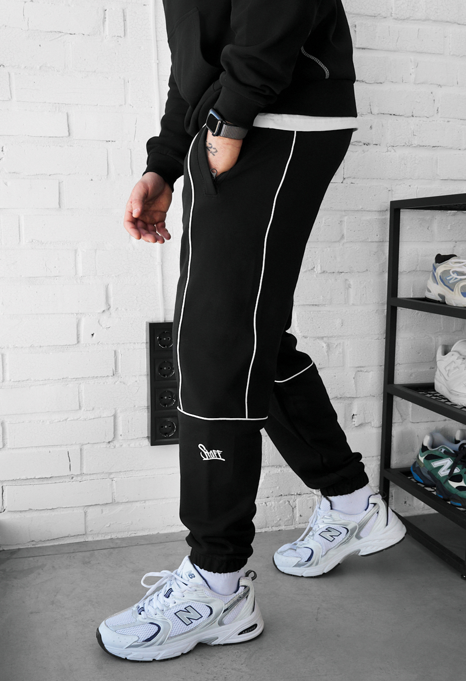 Spodnie dresowe Staff kant reflective logo black