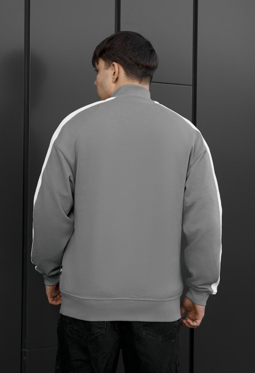 Olimpijka Staff lok zip light gray oversize