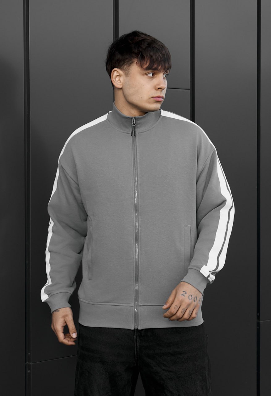 Olimpijka Staff lok zip light gray oversize