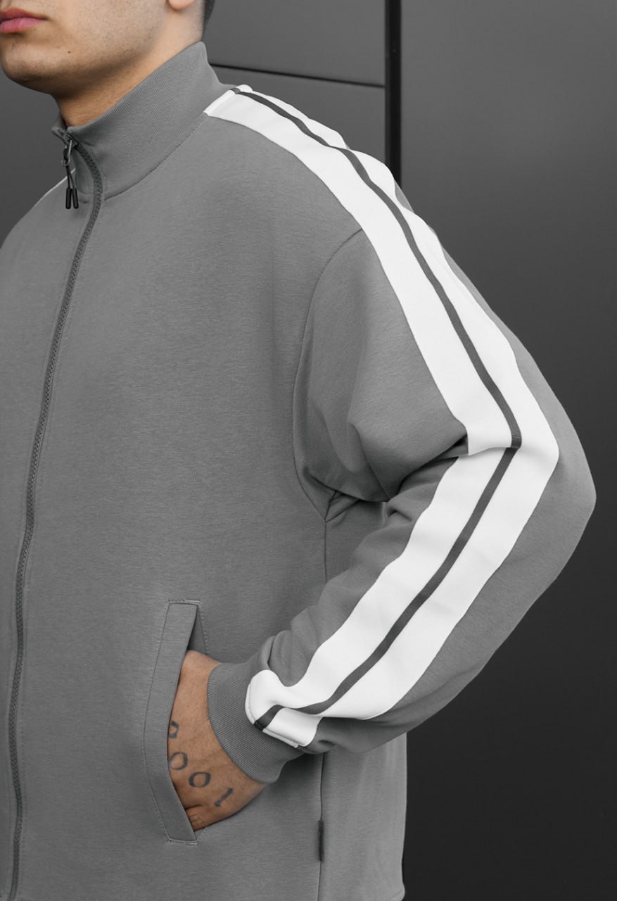 Olimpijka Staff lok zip light gray oversize