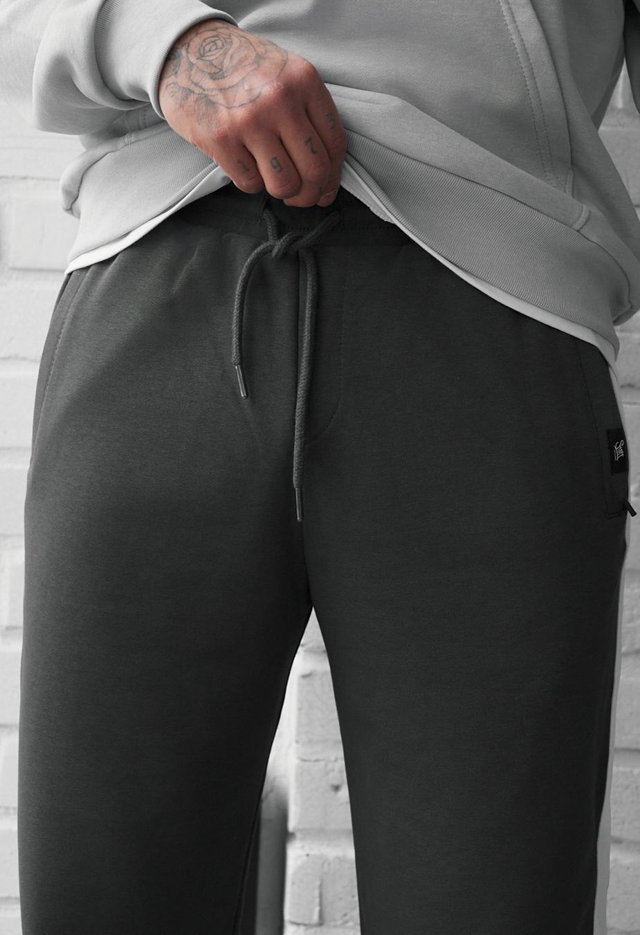 Spodnie dresowe Staff un dark gray lampas