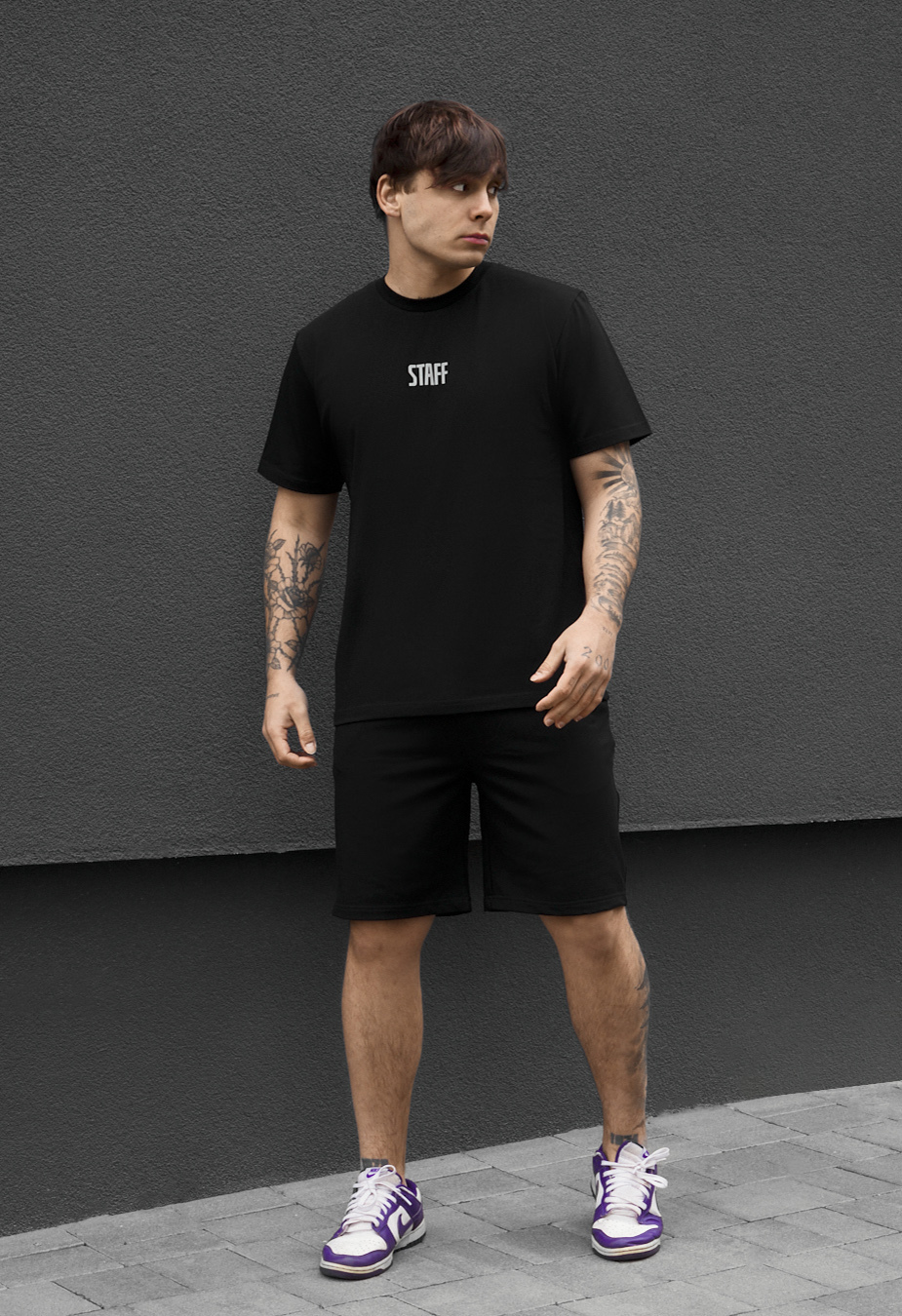 Komplekt koszulka + spodenki Staff reflective logo black