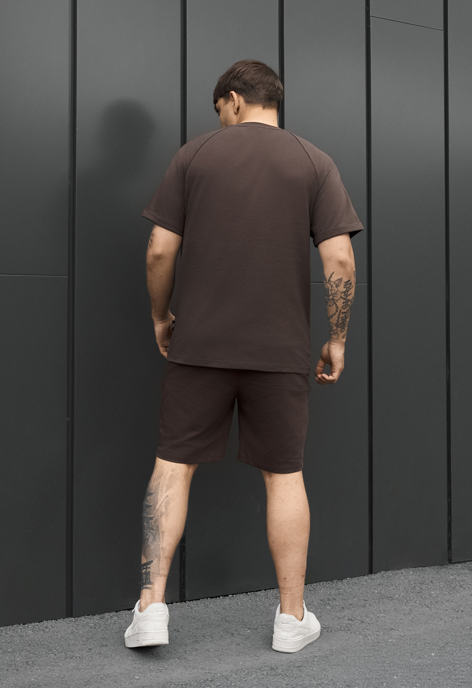 Komplet koszulka + spodenki Staff mb logo dark brown