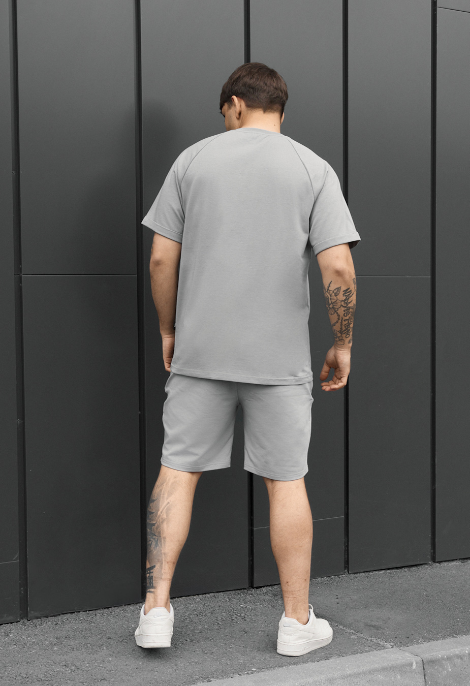 Komplet koszulka + spodenki Staff mb logo light gray