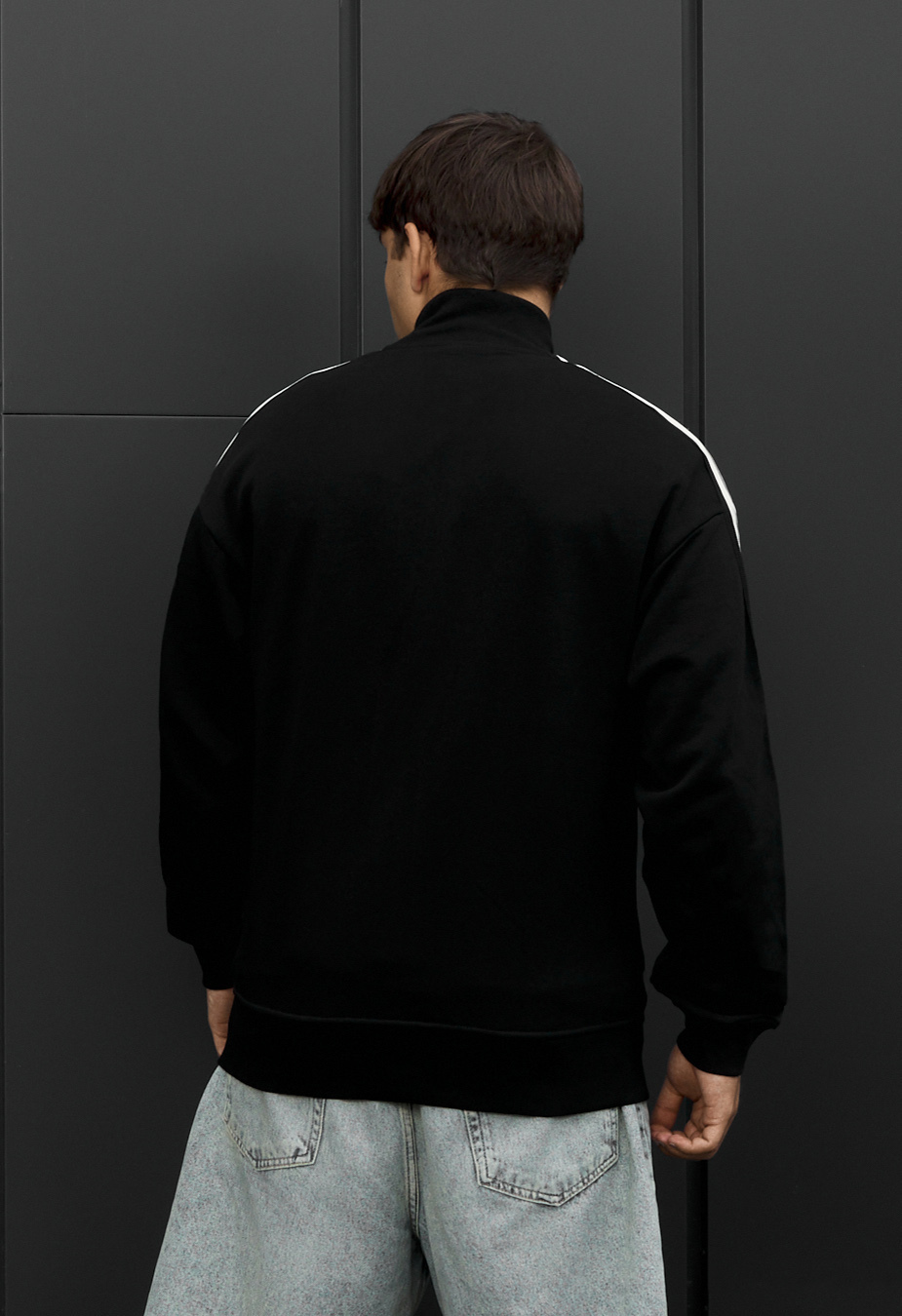 Olimpijka Staff lok zip light black oversize