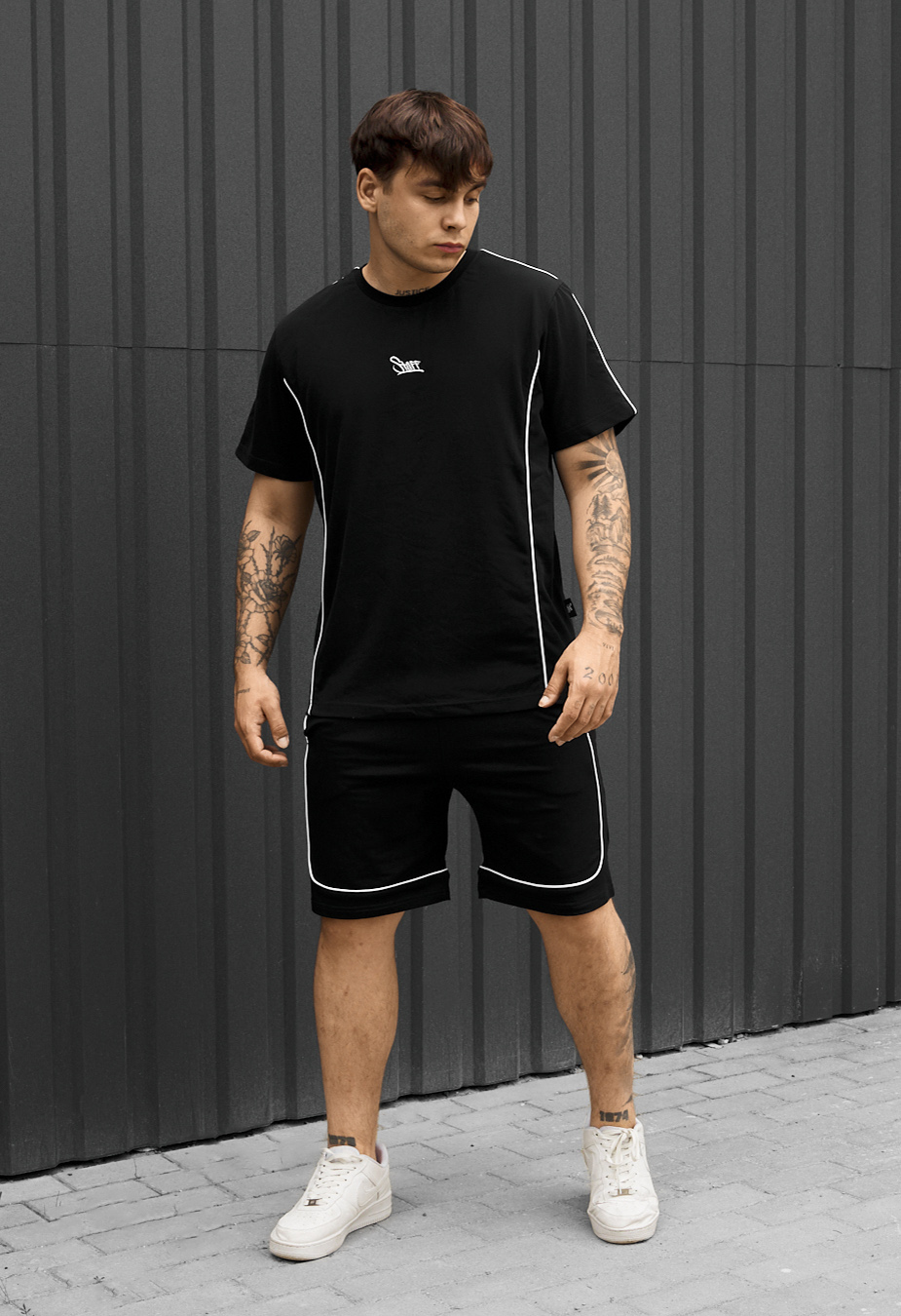 Komplet koszulka + spodenki Staff in black logo