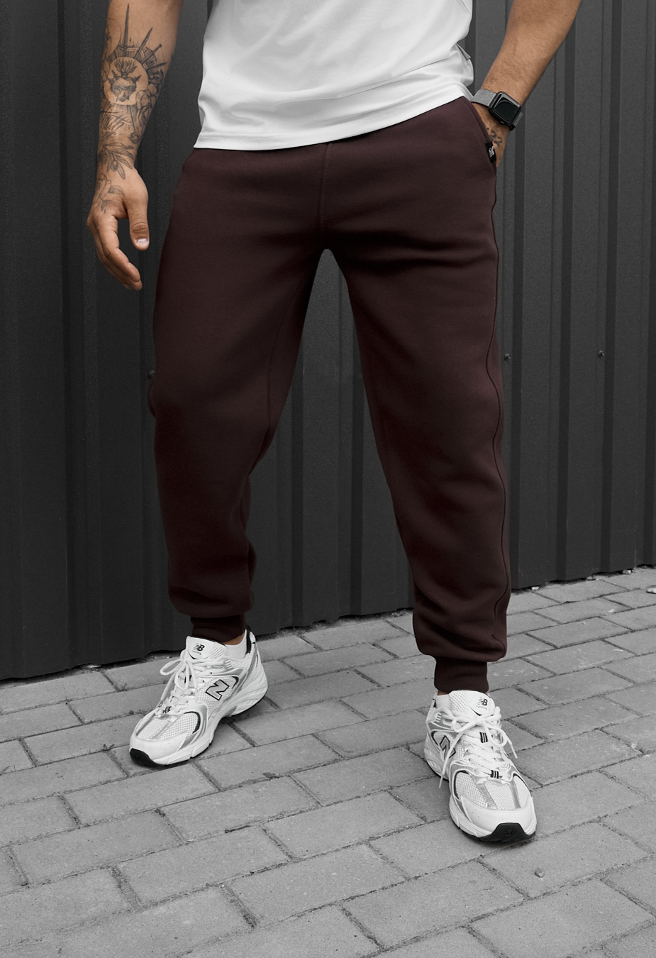 Spodnie dresowe Staff rol brown fleece