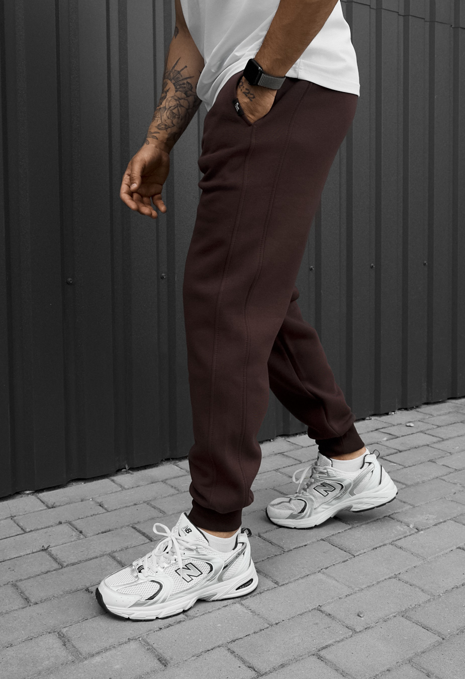 Spodnie dresowe Staff rol brown fleece